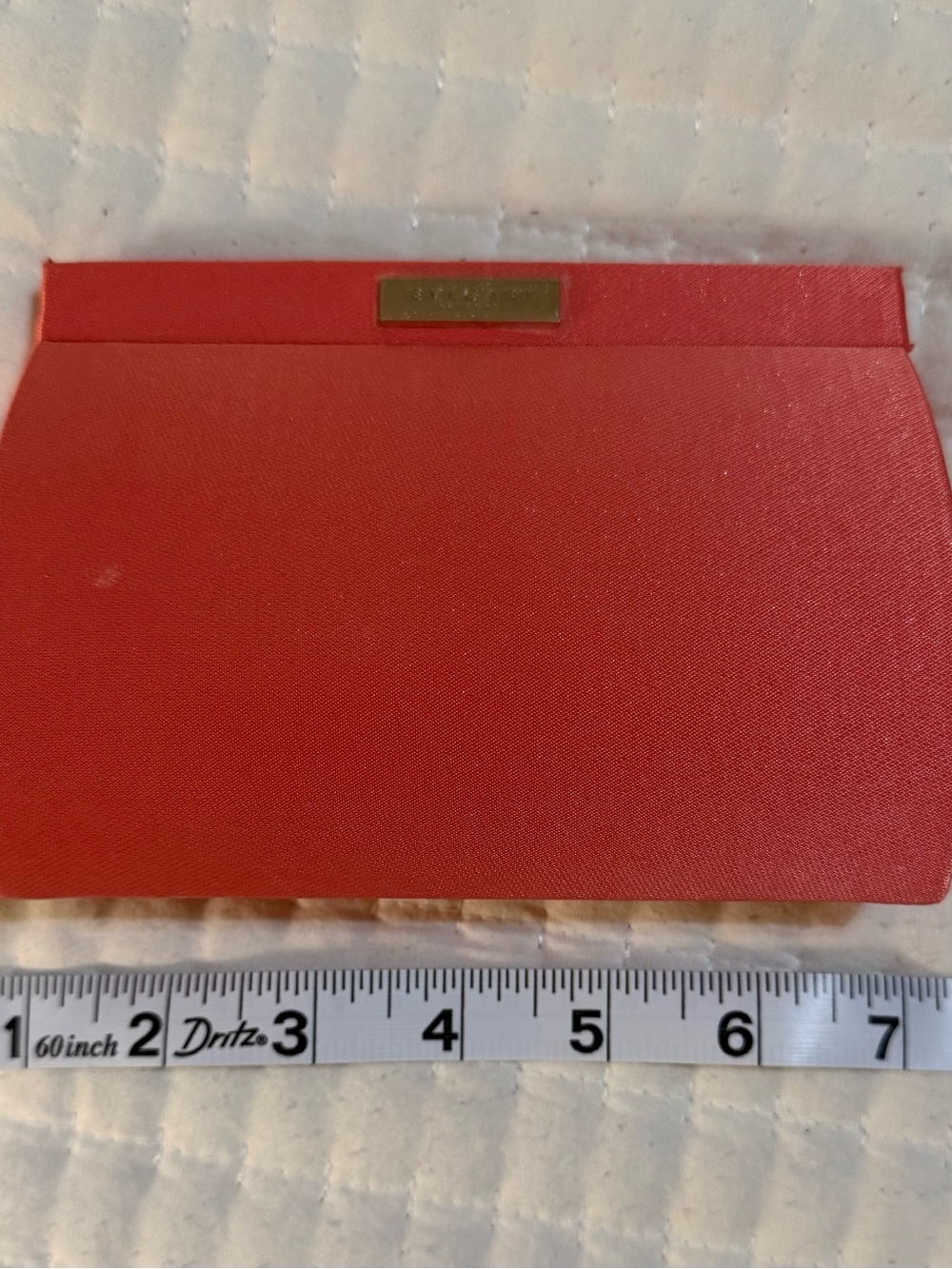 Bvlgari Parfums Mini Satin/Coral Clutch